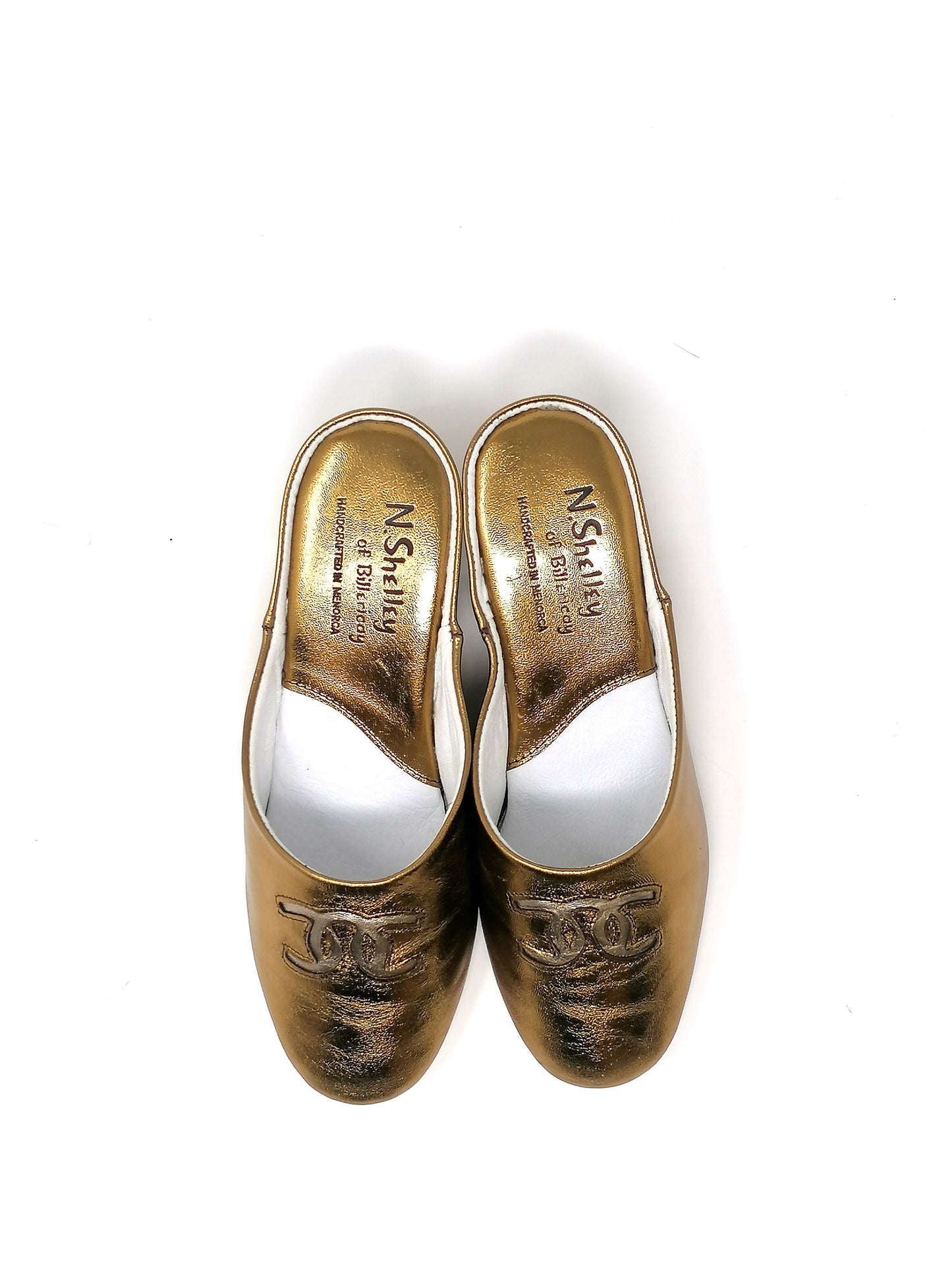 Florit Bronze Leather Slippers