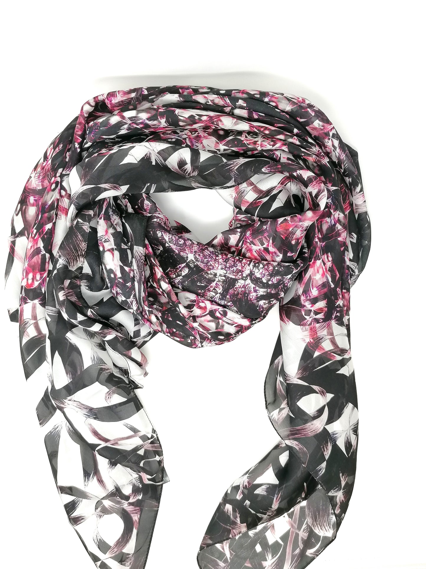 Laura Orchant Large Square Silken Jewel Pink Scarf
