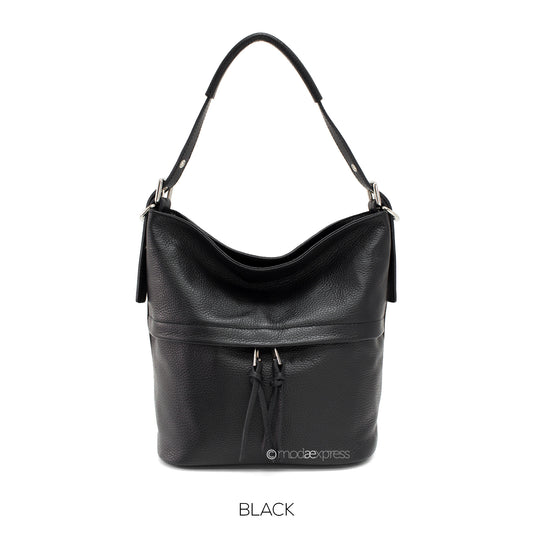 Moda ITAL02033 Zip Front Shoulder Bag