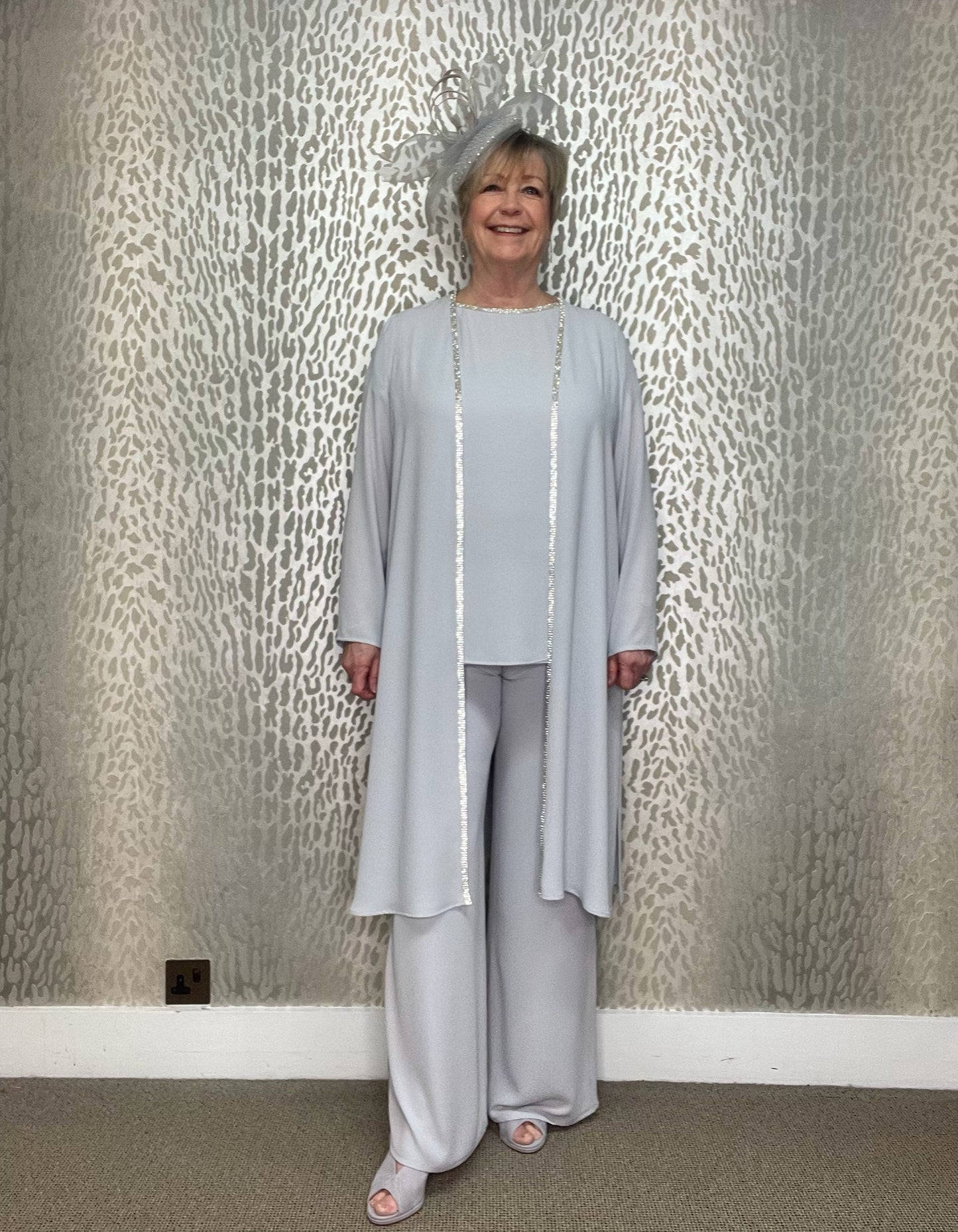 Luis Civit Fluid Silver Trouser Suit