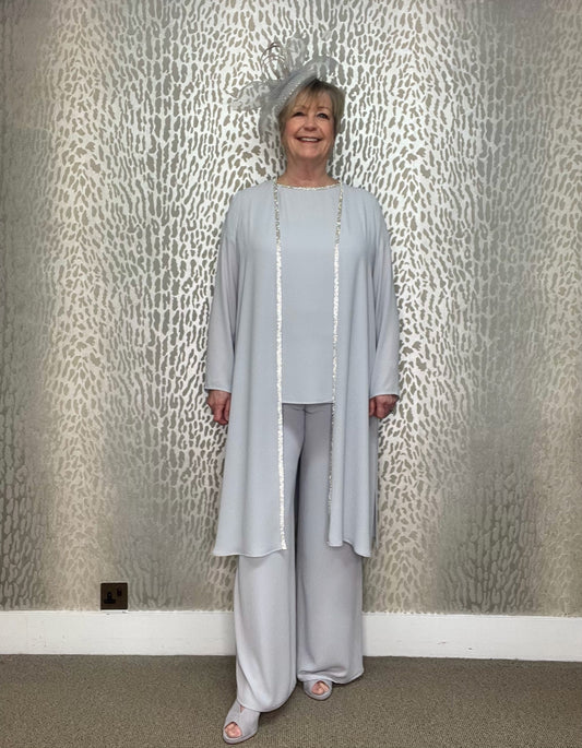 Luis Civit Fluid Silver Trouser Suit