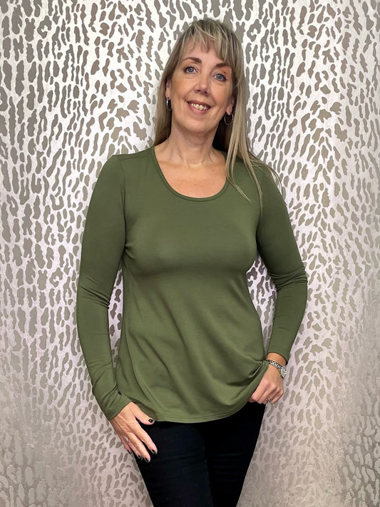 By Basics Bamboo Scoop Neck T-Shirt Caper
