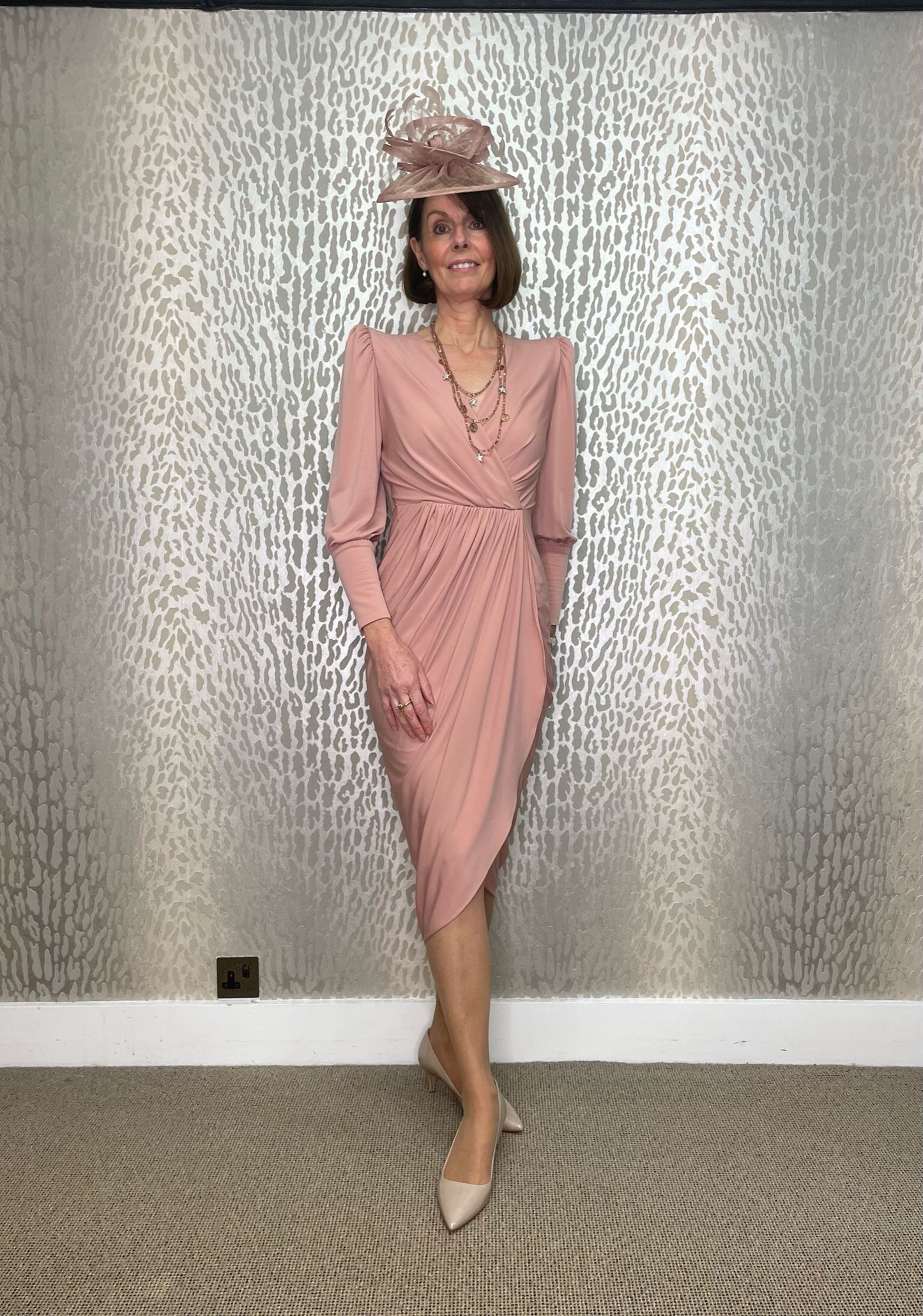 Colour Nude Ruched Jersey Dress