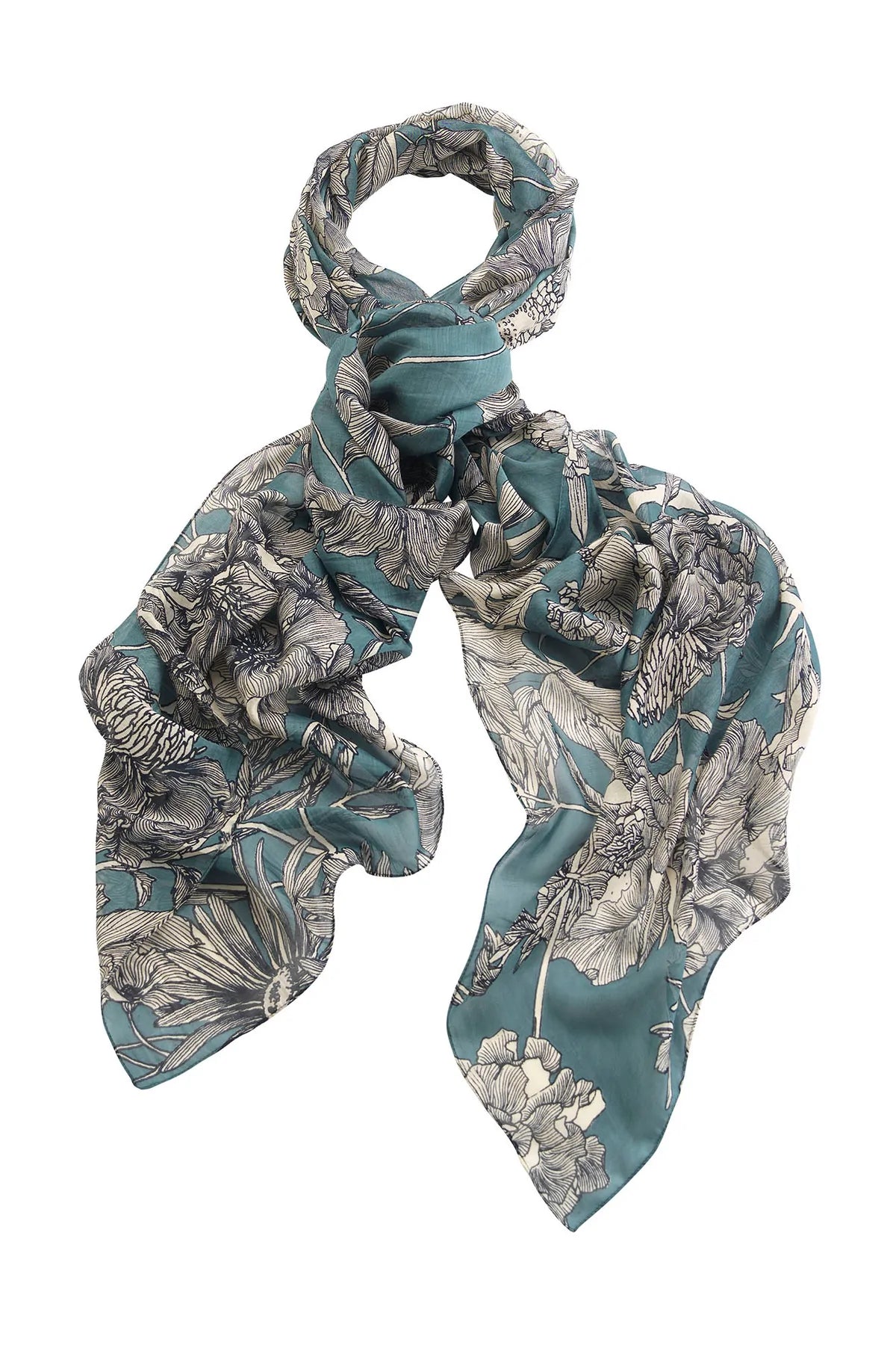 One Hundred Stars Etched Floral Scarf